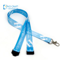 Free sample cheap custom polyester silk screen logo printed neck strap lanyard with buckle